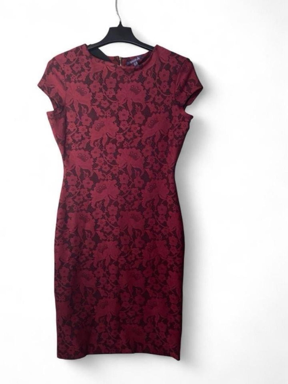 long tall sally Burgundy Floral Jacquard Midi Sheath Dress